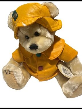 Bear Harper Vintage (1996) BRASS BUTTON Plush 10" Pickford Bears Ltd. Raincoat
